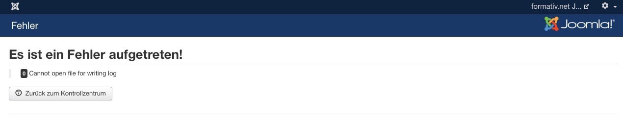 Joomla: Login Fehler