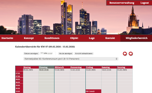 Onlinetool Konferenzräume buchen